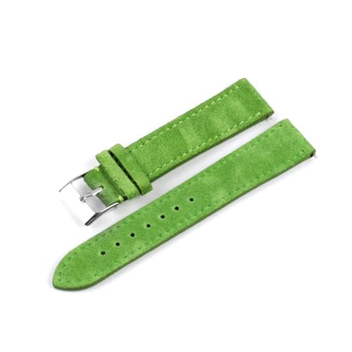 PAKMEZ Wildleder-Leder-Uhr-Band 18-22mm Leder Ersatzuhr-Gurt, Grün, 18mm von PAKMEZ