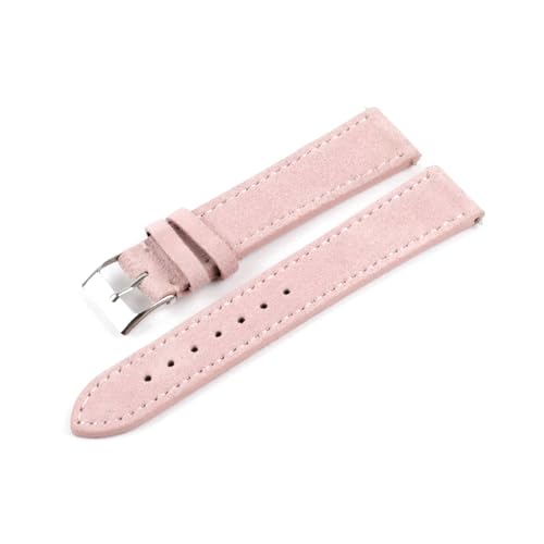 PAKMEZ Wildleder-Leder-Uhr-Band 18-22mm Leder Ersatzuhr-Gurt, Rosa, 20mm von PAKMEZ