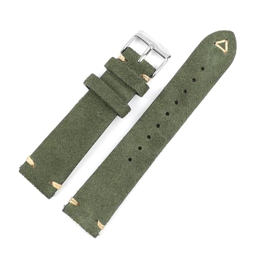 PAKMEZ Wildleder Leder Uhrenbänder 20/22mm Leder Ersatzschirme, Grün, 18mm von PAKMEZ
