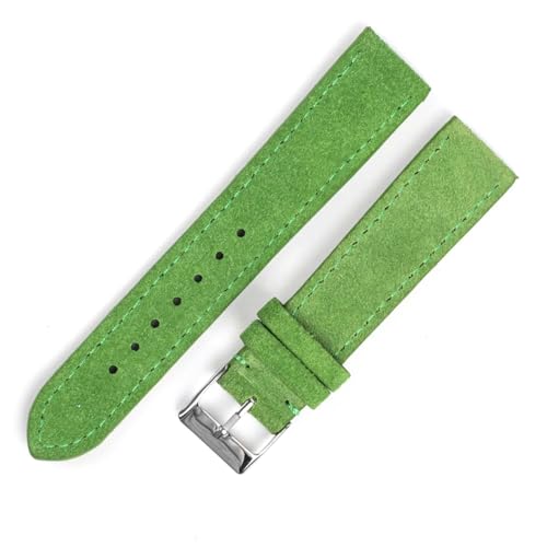 PAKMEZ Wildleder-Leder-Uhrengurt 18-22mm Ersatzband für Männer und Frauen, Grün, 18mm von PAKMEZ