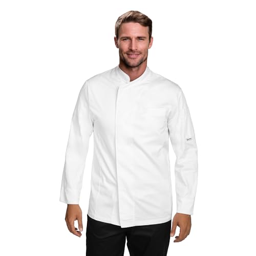 PALLTEX KOTO LS 100% Baumwolle Kochjacke Unisex Kochjacke Damen Kochjacke Herren Kochkleidung Professional Chef Uniform Langarm (Weiss, XS) von PALLTEX