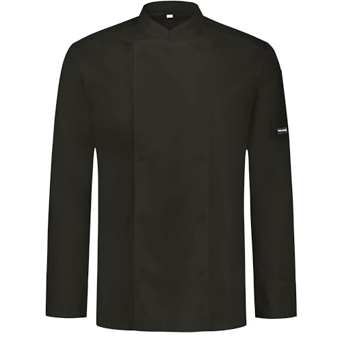 PALLTEX NORI LS Kochjacke Unisex Damen Herren Schwarz/Weiss Kochkleidung Professional Chef Uniform Langarm (Schwarz, XL) von PALLTEX
