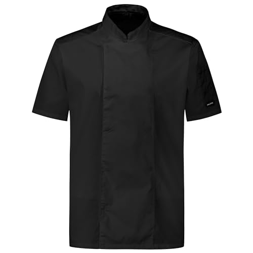 PALLTEX NORI SS Kochjacke Unisex Kochjacke Damen Kochjacke Herren Schwarz/Weiss Kochkleidung Professional Chef Uniform Langarm (Schwarz, L) von PALLTEX