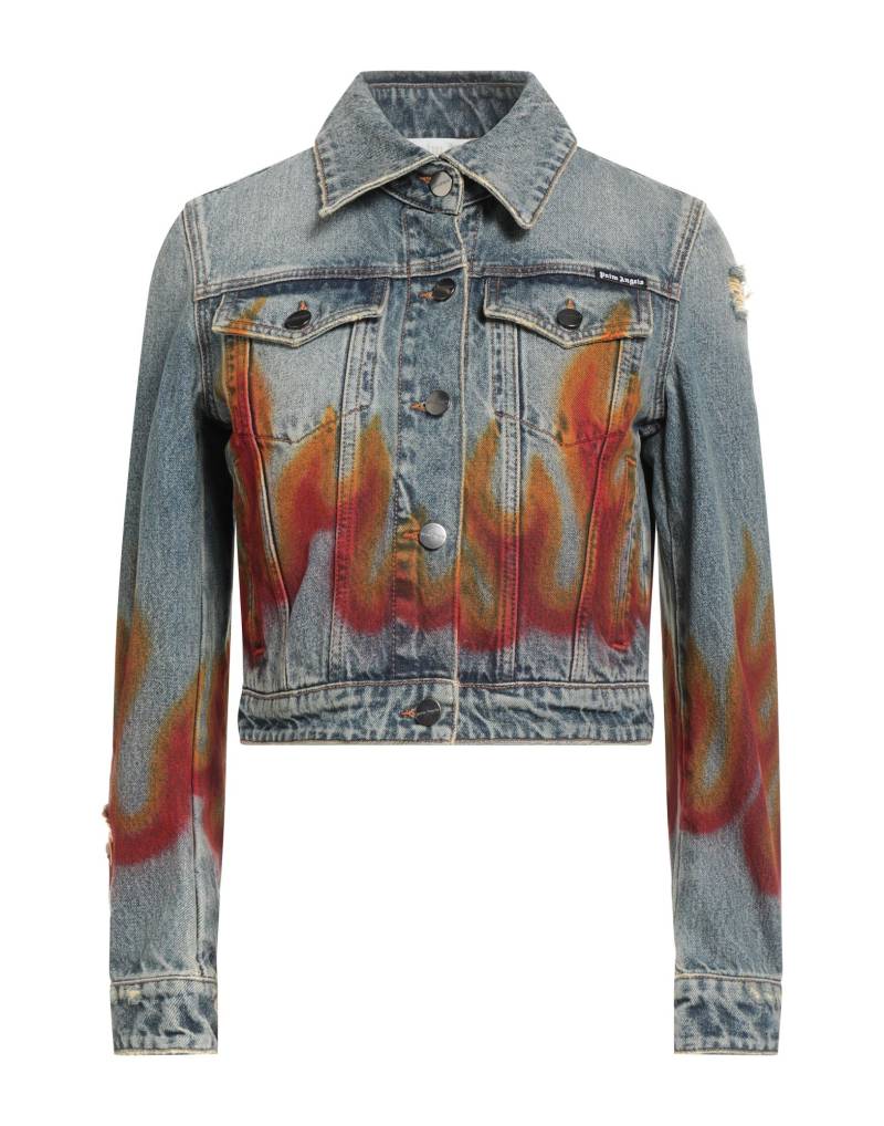 PALM ANGELS Jeansjacke/-mantel Damen Blau von PALM ANGELS