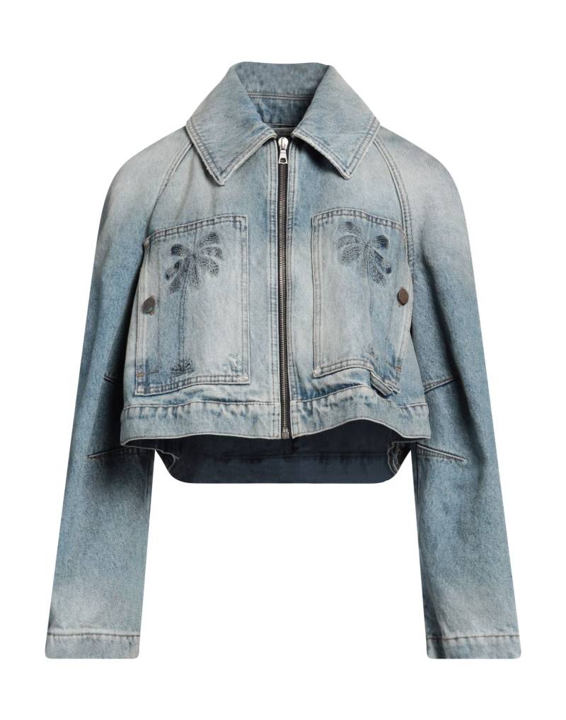 PALM ANGELS Jeansjacke/-mantel Damen Blau von PALM ANGELS