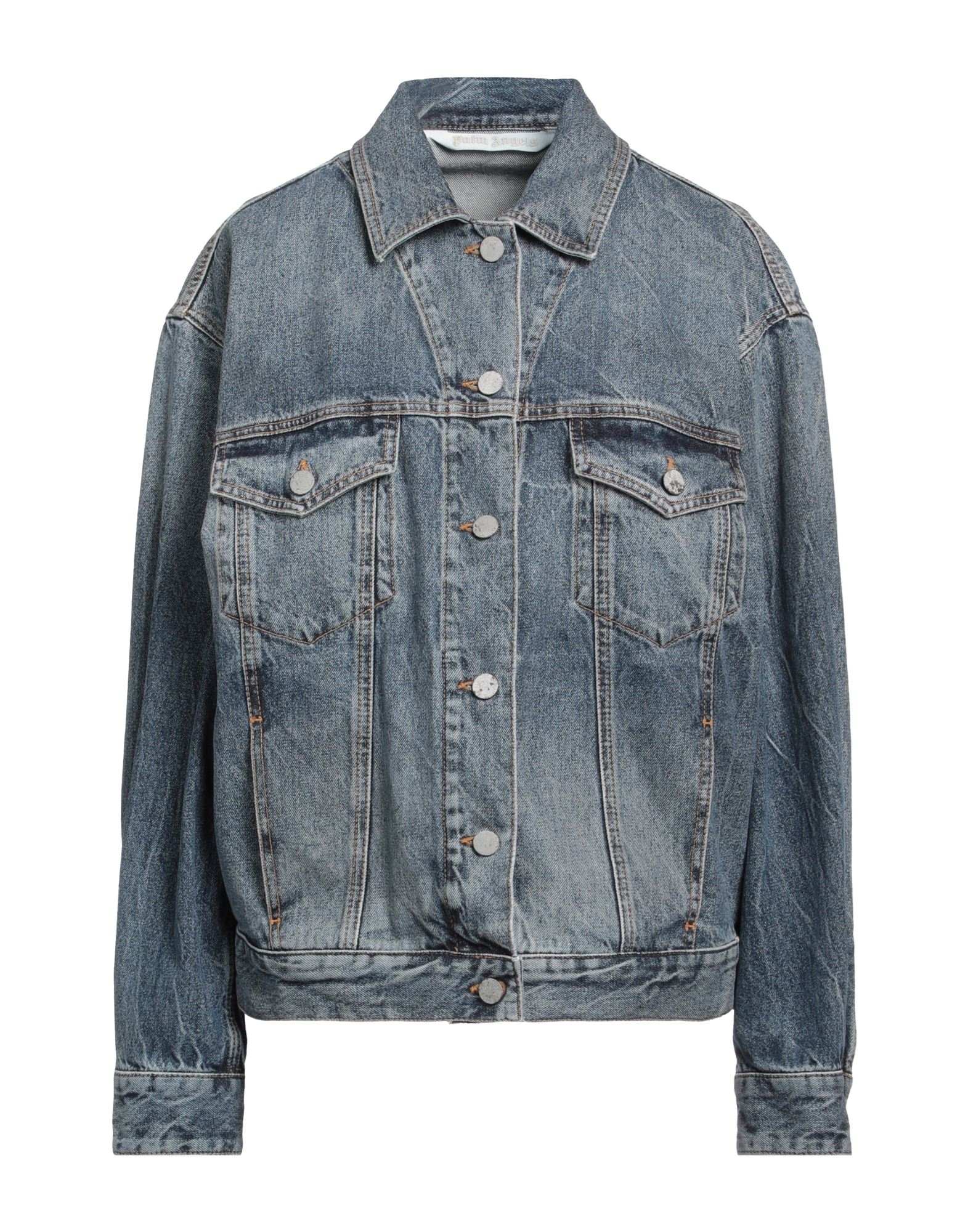 PALM ANGELS Jeansjacke/-mantel Damen Blau PALM ANGELS Jeansjacke/-mantel Damen Blau von PALM ANGELS