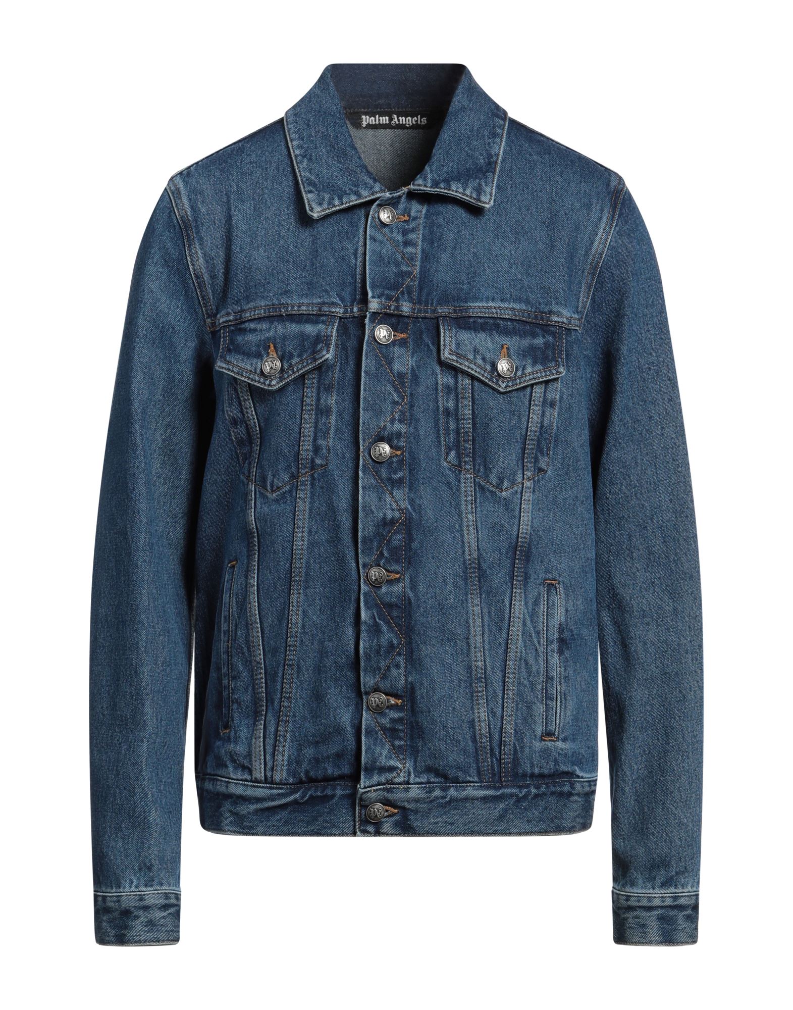 PALM ANGELS Jeansjacke/-mantel Herren Blau von PALM ANGELS