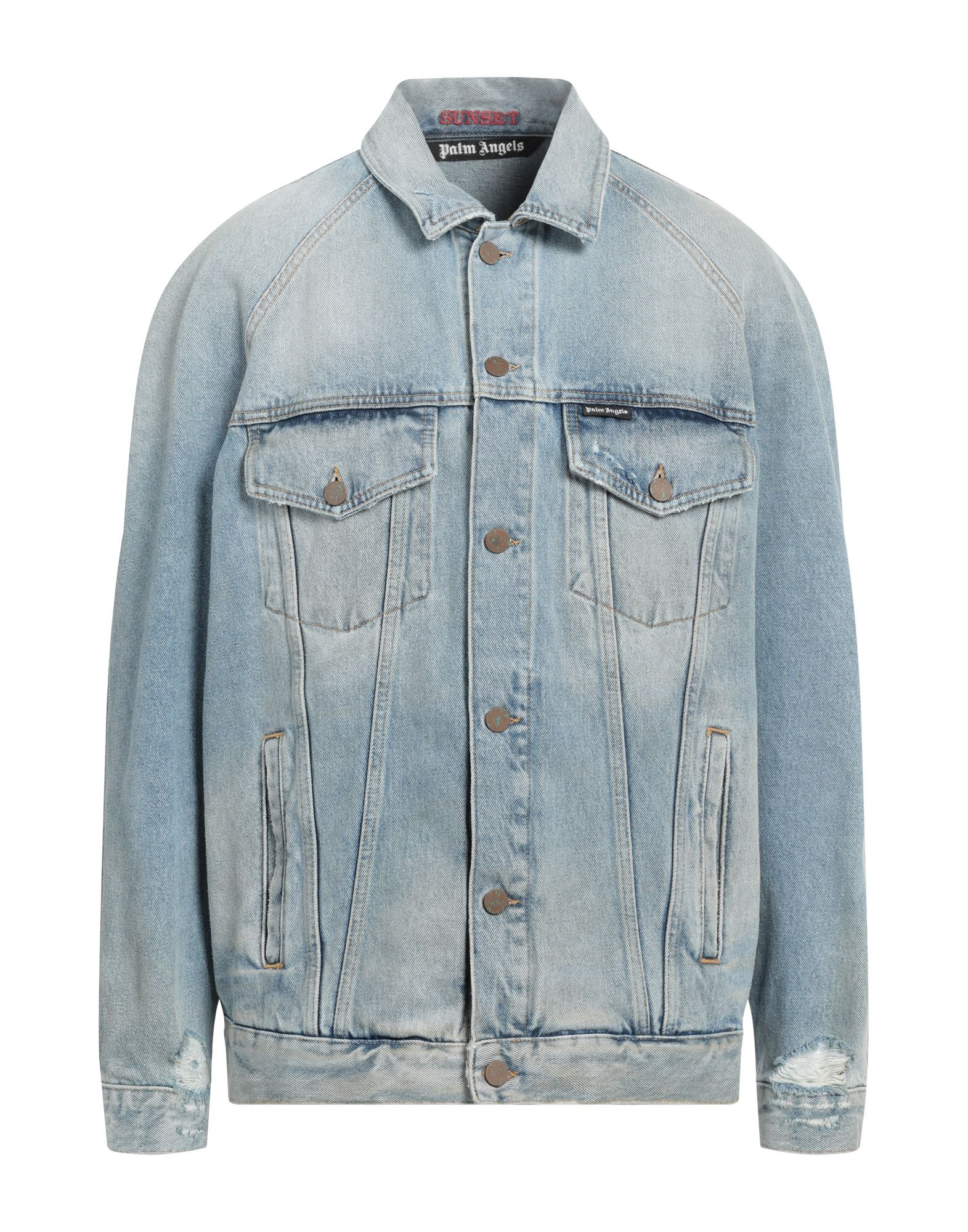 PALM ANGELS Jeansjacke/-mantel Herren Blau von PALM ANGELS