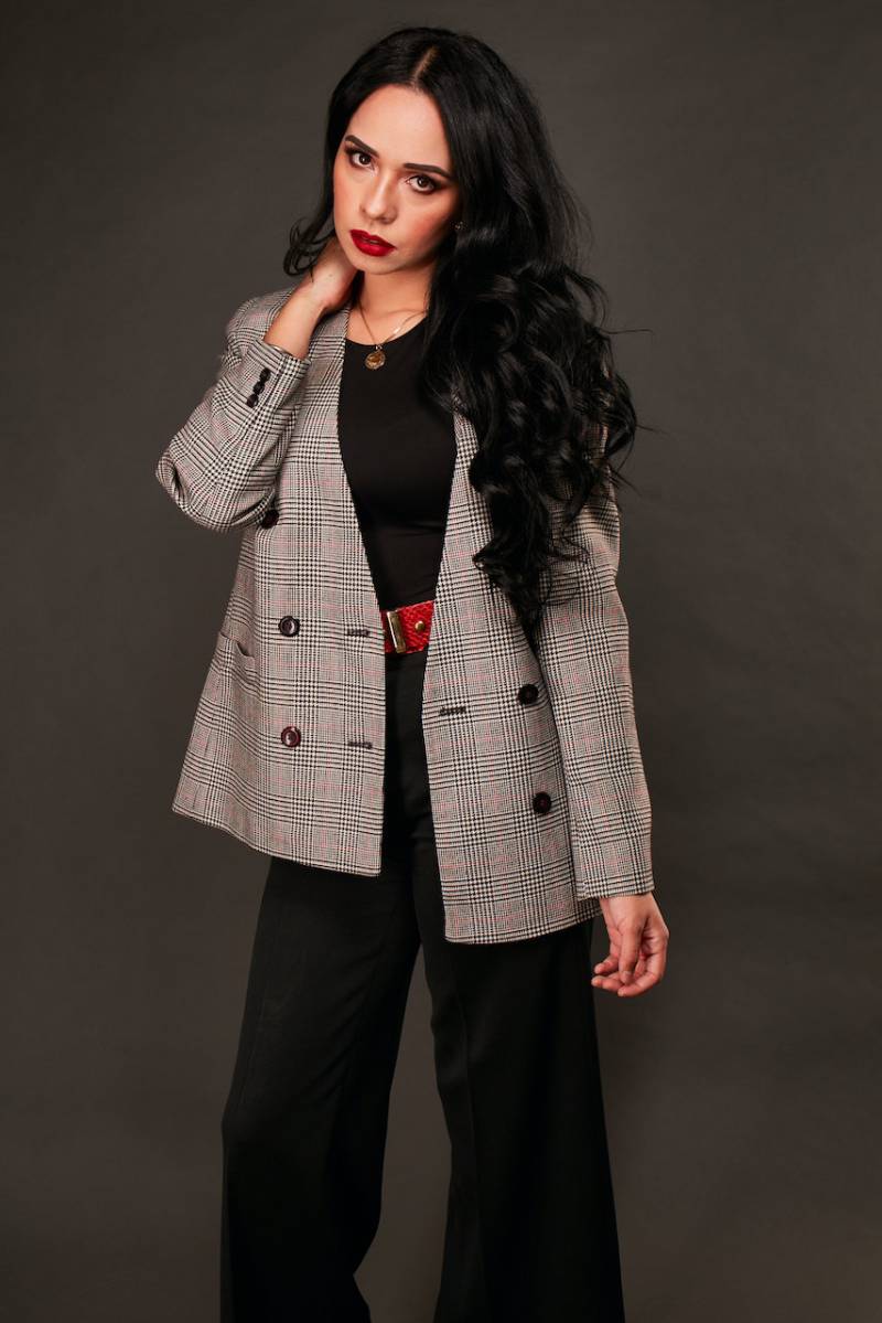 Vintage 1980Er Blazer Mit Hahnentrittmuster Gr. L/xl von PALMAVINTAGELA