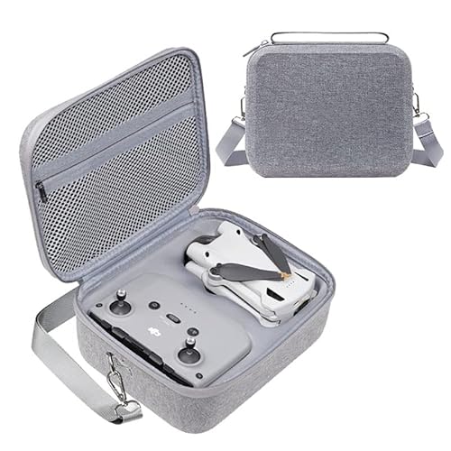 Palumma Tragetasche für DJI Mini 3 Pro RC Aufbewahrungstasche, wasserdichte Hartschale mit verstellbarem Schultergurt für Mini 3 Pro Fernbedienung und Drohne (Standard), grau, Taschen-Organizer von PALUMMA