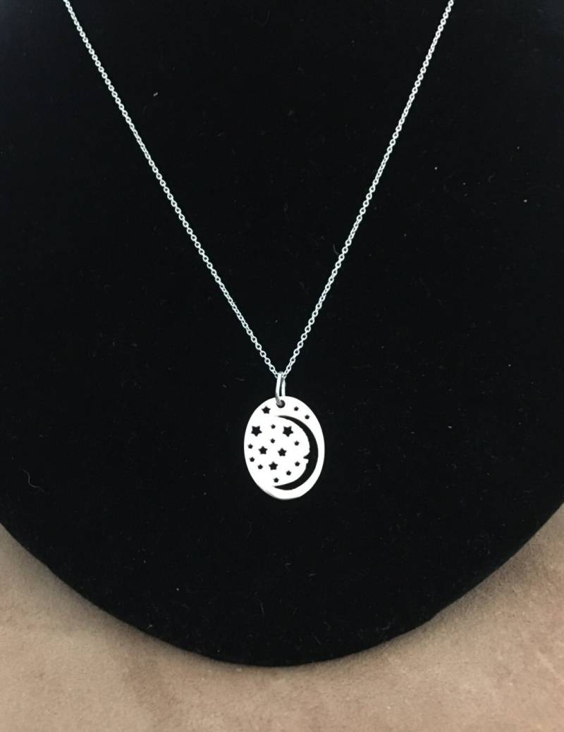 Sichel Mond Und Stern Halskette - Anhänger - Handgemachter Schmuck in U.s.a. - 925 Sterling Silber-Celestial Halskette von PAMANOVA