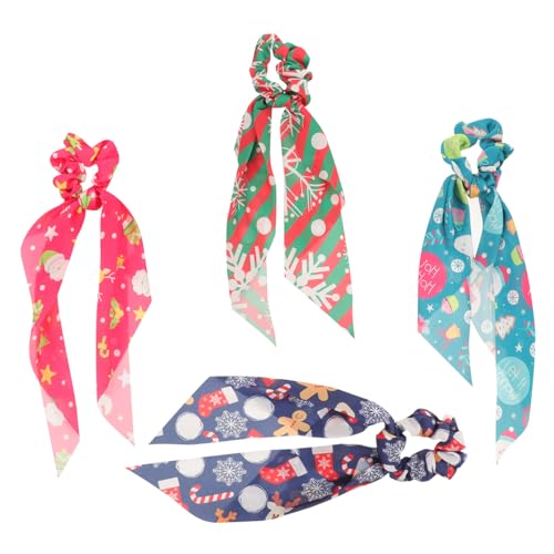 PAMINGONO Elegante Weihnachts-haargummis 4 Stück Haarmode Elastische Haarseile Für Frauen von PAMINGONO