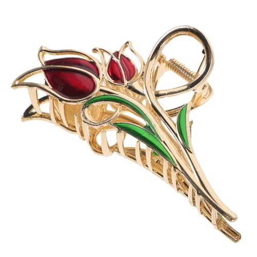 PAMINGONO Flower Haarklammer Eleganter Haarschmuck Für Damen Für Hochzeiten Geburtstage Und Alltag Goldene Tulpen-design Langlebig Und Schonend Für Haar von PAMINGONO