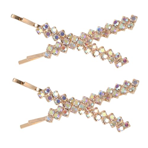 PAMINGONO Modisches Set 2 Paar Haarnadeln Aus Metall Mit Strasssteinen Für Damen Stilvolle Haarspange Mit Diamanten Für Partys Und Den Täglichen Gebrauch von PAMINGONO