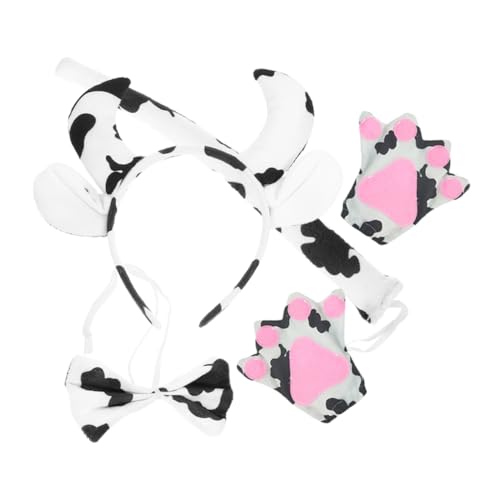 PAMINGONO 1satz Kuh Kopfband Und Schleife Tierkostüm Zubehör Für Cosplay Und Bühnenauftritte Komfortables Und Design Für Unvergessliche von PAMINGONO