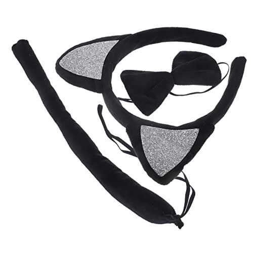 PAMINGONO Elegantes Katzenohr-stirnband Mit Fliege Tierohr-haarband-set Cosplay-party-requisite Für Erwachsene Jungen Und Mädchen von PAMINGONO