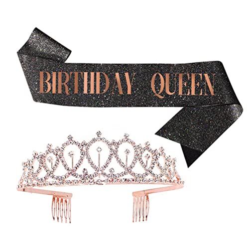 PAMINGONO 1 Set Birthday Queen Crown Party Zeremonial Gürtel Mädchen Geburtstag von PAMINGONO