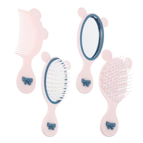 PAMINGONO Kleine Haarbürste Für Junge Mädchen Haare Mit Entwirrungskamm Und Handspiegel Für Mädchen Stylingpinsel Aus Tragbar Für Hause Und Unterwegs von PAMINGONO