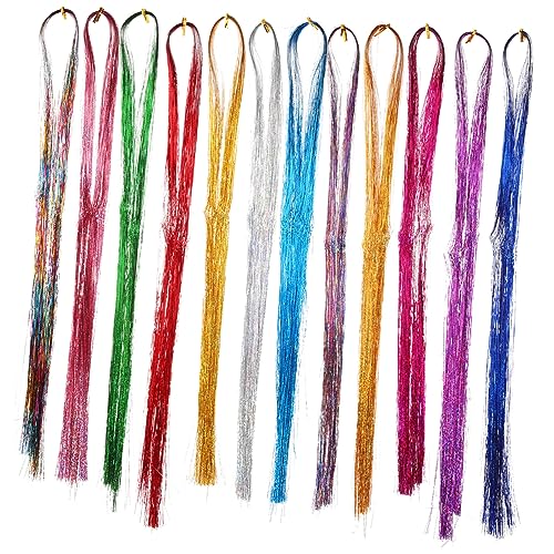 PAMINGONO 1satz Glitzer Haarsträhnen Für Frauen Farben Mit Rundhaken Für Nahtlose Haarverlängerungen Für Partys Cosplay Und Besondere Anlässe Attraktive Und Schadensfreie Styling- von PAMINGONO