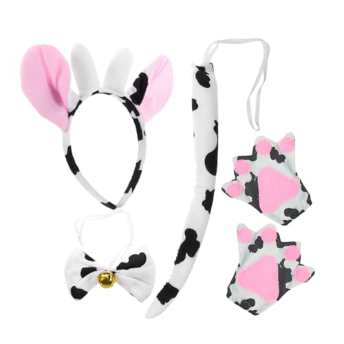 PAMINGONO Kuhkostüm-requisiten Mit Tier Und Kuh Ohr Stirnband Für Cosplay Partybedarf Und Bühnenauftrittsbedarf Aus Stoffmaterial Für Problemlose Langzeitnutzung von PAMINGONO