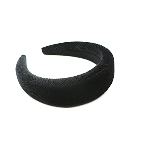 PAMINGONO Haarreif Breit Mit Schwammtuchbezug Damen Stirnband Schwarzes Haarband Stoffhaar Für Frauen Mädchen von PAMINGONO