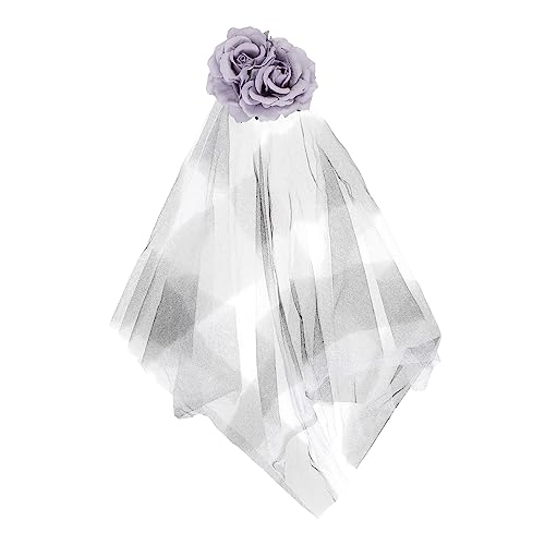 PAMINGONO 1stück Halloween Schleier Haarschmuck Mit Schwarzer Rosenblüte Leichte Tragbare Kopfbedeckung Für Kostümpartys Rollenspiele Und Fotoshootings Für Halloween-accessoires von PAMINGONO