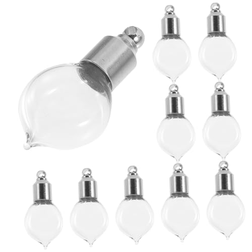PAMINGONO 10 Stk. Mini Glasflaschen mit Deckel Nachfüllbare Transparente Parfümflaschen für Ätherische Öle DIY Schmuckanhänger und Projekte Leicht und Tragbar PAMINGONO 10 Stk. Mini Glasflaschen mit Deckel Nachfüllbare Transparente Parfümflaschen für Ätherische Öle DIY Schmuckanhänger und Projekte Leicht und Tragbar von PAMINGONO