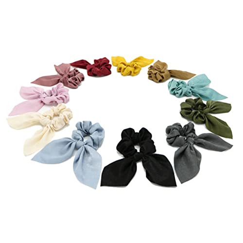 PAMINGONO 10 Stück Haargummis mit Schleife Dehnbares Haarband Elastisches Haargummi für Mädchen Modisches Haarseil Haarschmuck für Jeden Anlass von PAMINGONO