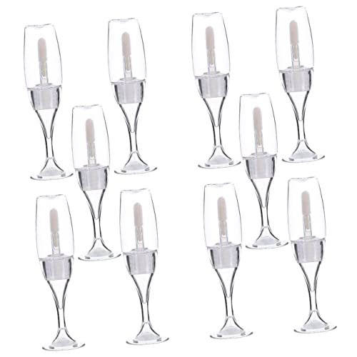 PAMINGONO 10stücke Leere Lip Gloss Röhrchen Im Weinglas-design Praktische Kosmetikbehälter Für Lippenflüssigkeit Lipgloss Und Lippenöl Für Reisen Und Make-up Taschen Transparent von PAMINGONO