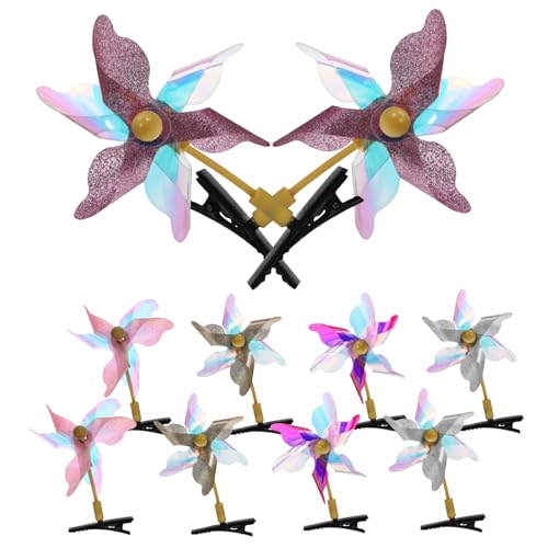 PAMINGONO 10stücke Teiliges Glitzer-haarspangen Windrad-haarclips Für Mädchen Drehbares Design Süße Haarschmuck-accessoires Für Haartypen Für Alltag Oder Partys von PAMINGONO
