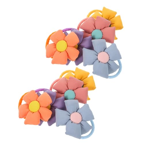 PAMINGONO 10stücke Blumen Haarschmuck Geblümte Haargummis Haarseile Elastische Haargummis Pferdeschwanzhalter Haarschmuck Für Mädchen Haarstyling-accessoires von PAMINGONO