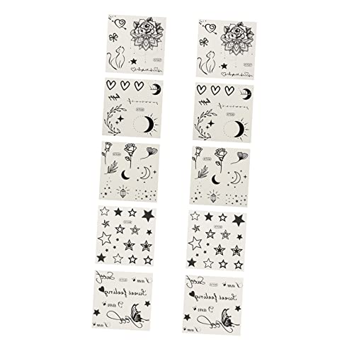 PAMINGONO 10st Schweißfester Temporärer Aufkleber Temporäre Körperaufkleber Cartoon-tattoos-aufkleber Aufkleber Für Erwachsene Hand Aufkleber Temporäre Tätowierungsaufkleber Pvc Black von PAMINGONO