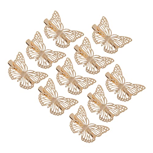 PAMINGONO 10st Zarte Haarspangen Haarnadeln Bowknot-haarnadel Für Kinder Haarspangen Gold Aushöhlen Für Mädchen Haar Haarklemme Kopfschmuck von PAMINGONO