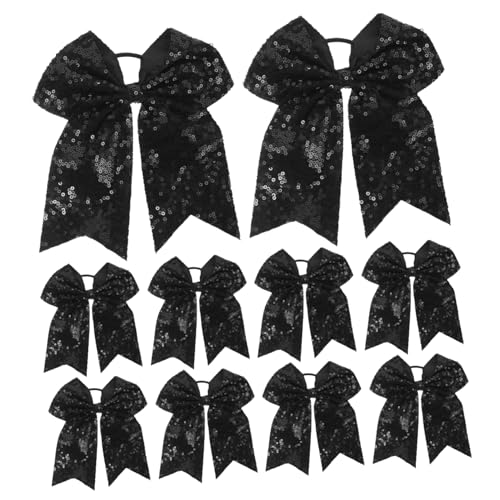 PAMINGONO 10 Stück Cheerleader Haargummis Mit Schleifen Für Mädchen Langlebige Haarbänder Aus Stoff Für Cheerleading Und Tägliche Nutzung Praktisches Zubehör Für Sportliche Anlässe von PAMINGONO