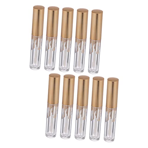 PAMINGONO 10stücke Wiederverwendbare Lipgloss Röhrchen Mit Goldenem Wellen-Design Leere Kosmetikbehälter Für Lippenbalsam Lipgloss Lotion Und Mascara Für Reisen Und Täglichen Gebrauch von PAMINGONO