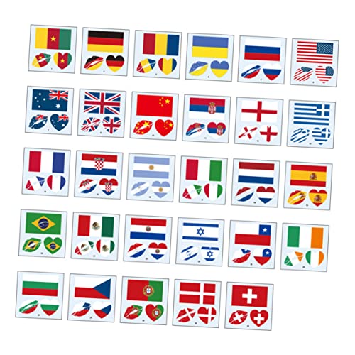 PAMINGONO 116stücke Transferflaggen Aufkleber Temporäre Tattoos Gesicht Körper Arm Dekorationen Für Accessoires Zum Patriotische Gesichtstattoo-aufkleber von PAMINGONO