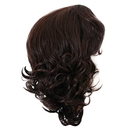 PAMINGONO Herren Kurzhaarperücke Mit Schrägem Stylische Synthetische Lockenperücke Für Cosplay Und Partys Dekoratives Haarstück Für änner von PAMINGONO