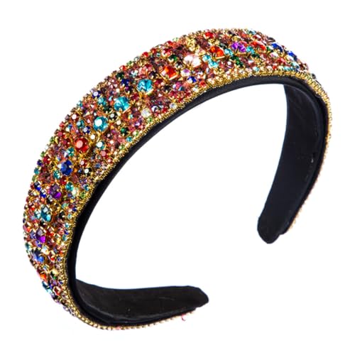 PAMINGONO 1stück Haarband Mit Bunten Rhinestones Kreatives Modisches Accessoire Breiter Haarschmuck Für Partys Alltag Hochwertige Verarbeitung Für Frauen Und Besondere Anlässe von PAMINGONO