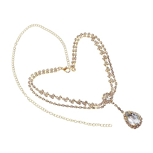 PAMINGONO 1stück Stirn Schmuck Haarschmuck Für Hochzeiten Braut Kopfbedeckung Leichtes Design Für Besondere Anlässe Geburtstagsgeschenk Für Damen Funkelnde Kopfkette Gold von PAMINGONO