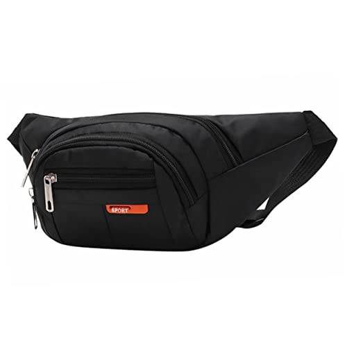 PAMINGONO Sport Gürteltasche Herren Nylon Bauchtasche Mit Großem Fassungsvermögen Multifunktionale Umhängetasche Für Laufen Reisen Wandern Schwarz von PAMINGONO