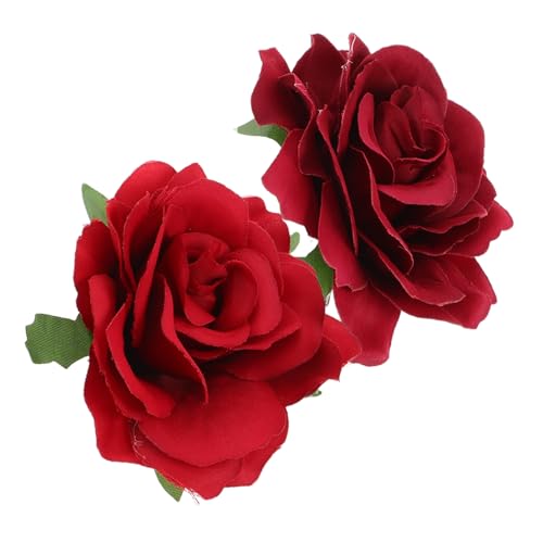 PAMINGONO 2 Haarspangen: Rosenblüten-haarnadeln, Blumenbroschen Für Frauen Und Mädchen – Party- Und Hochzeits-haarschmuck Für Damen Und Braut von PAMINGONO