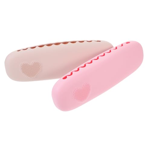 PAMINGONO 2stücke Tragbare Makeup Pinsel Aufbewahrungstasche Organizer Für Kosmetikpinsel Leicht Und Für Und Unterwegs Herzrosa Und Herzcreme von PAMINGONO