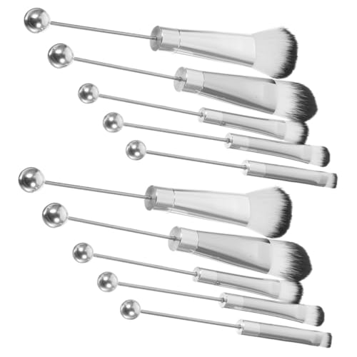 PAMINGONO Make-up-pinsel-set Für Damen 2 Sets Mit Rougepinsel Und Lidschattenpinsel Weißer Und Silberner Griff von PAMINGONO
