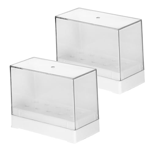 PAMINGONO 2stücke Nagelbohrer Aufbewahrungsbox Mit Löchern Transparente Organizer-box Für Nageldesign Und Maniküre Für Nagelstudios Und -nutzung von PAMINGONO