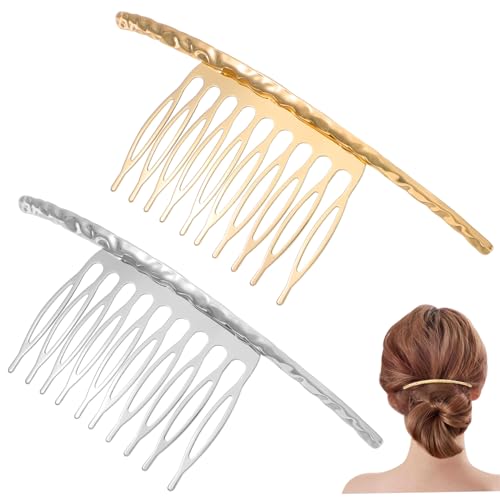 PAMINGONO Haarspangen für Mädchen Haarkämme stilvolle seitliche Haarklammern in Gold und Silber für die Mode von PAMINGONO