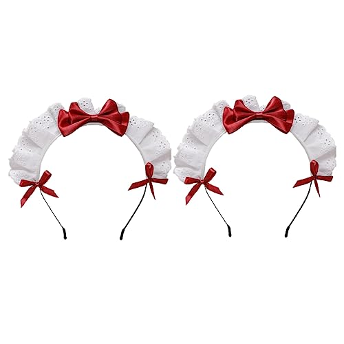 PAMINGONO Lolita Kopfbedeckung Haarschmuck Bögen Mädchen Party Kopfschmuck Cosplay Hairhoops von PAMINGONO