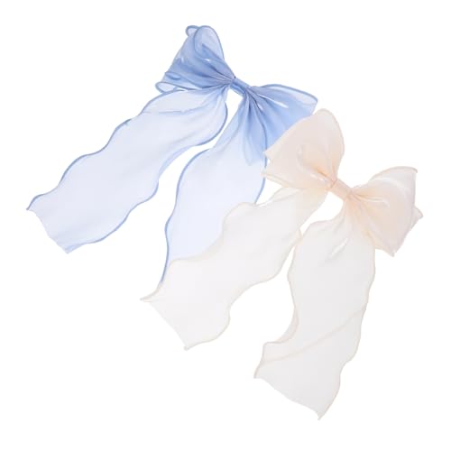 PAMINGONO Haargummiband Für Damen 2 Stück Große Schleife Haarspange Frühlings-haar-accessoire Für Mädchen Für Partys Alltag von PAMINGONO