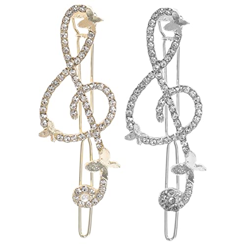 PAMINGONO 2stücke Musiknote Haarspange Aus Legierung Mit Strass Intarsien Bobby Pin Für Frauen Und Mädchen Geeignet Für Hochzeit Party Und Daily Wear von PAMINGONO