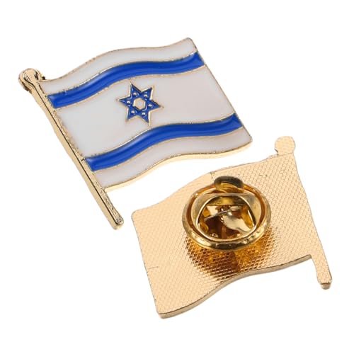 PAMINGONO 2 Stück Israelische Flagge Brosche Emaille Anstecknadeln Nationales Abzeichen Leichte Patriotische Pins für Kleidung Sammler Souvenir Langlebiges Schmuckzubehör für Männer von PAMINGONO