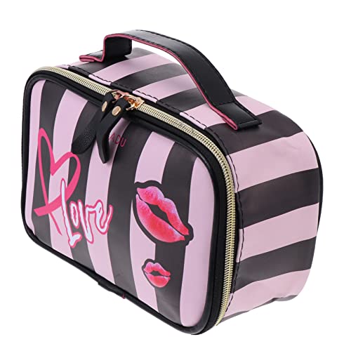 PAMINGONO 2 Stück Leichte Reise-Make-up-Tasche Tragbar Pu-Kosmetiktasche Organizer Robuster Kulturbeutel Für Frauen von PAMINGONO